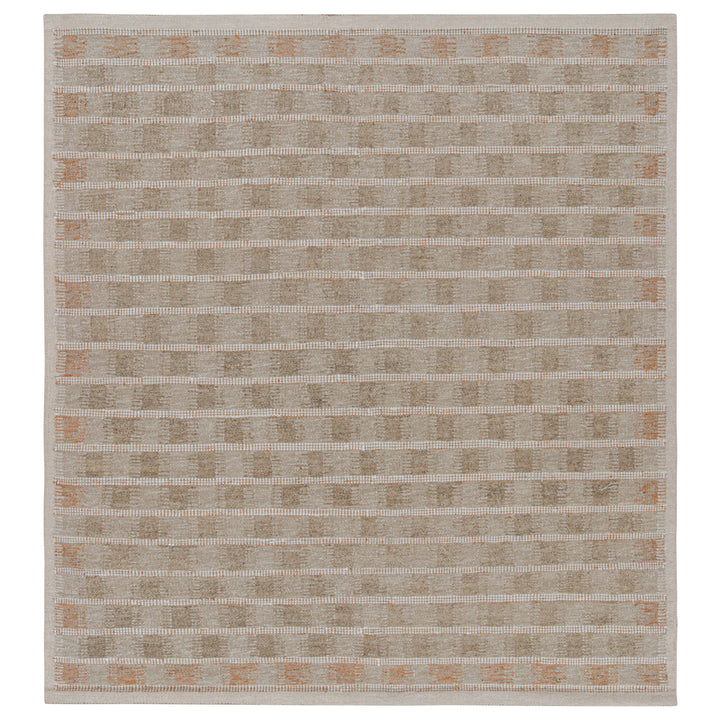 Natural & Orange Swedish Inspired Flatweave Aloe Rug - 7'9" x 8'4"
