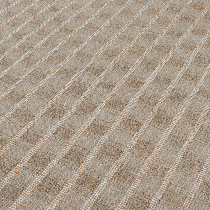 Natural & Orange Swedish Inspired Flatweave Aloe Rug - 7'9" x 8'4"