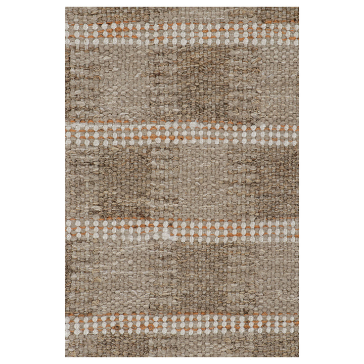 Natural & Orange Swedish Inspired Flatweave Aloe Rug - 7'9" x 8'4"
