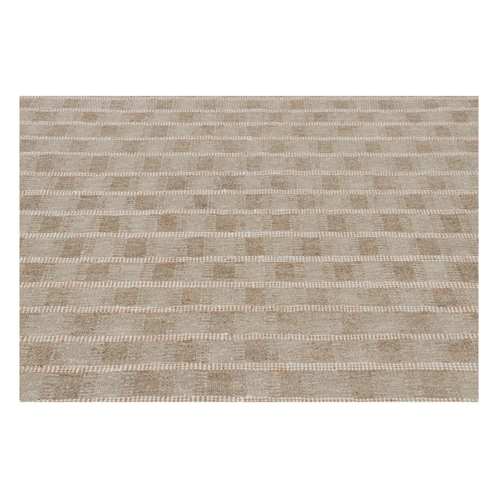 Natural & Orange Swedish Inspired Flatweave Aloe Rug - 7'9" x 8'4"