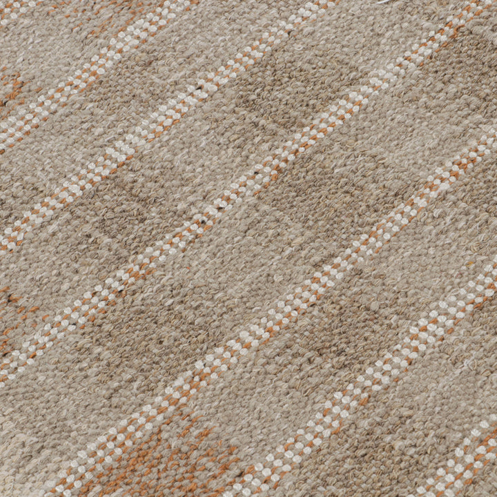 Natural & Orange Swedish Inspired Flatweave Aloe Rug - 7'9" x 8'4"