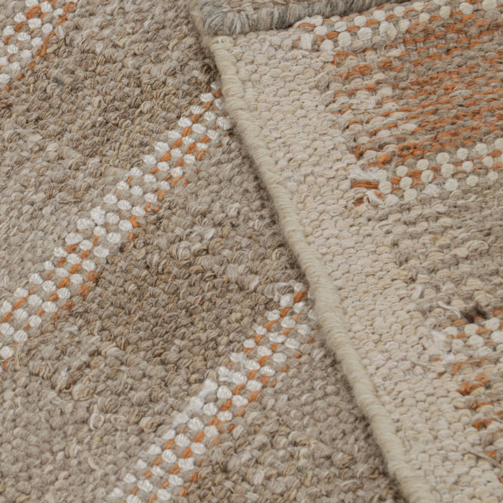 Natural & Orange Swedish Inspired Flatweave Aloe Rug - 7'9" x 8'4"
