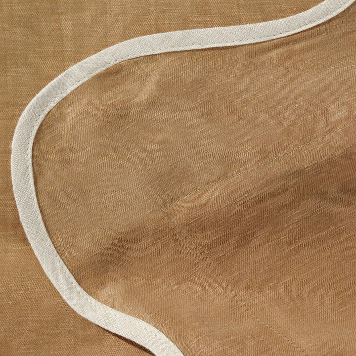 Cupro Linen Scallop Sham Almond / Standard