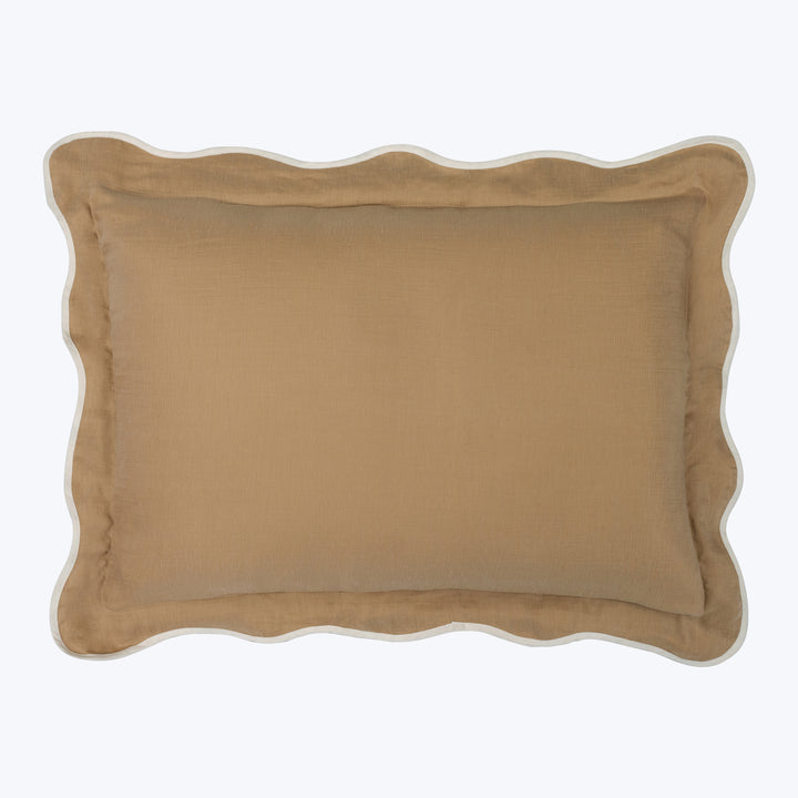 Cupro Linen Scallop Sham Almond / Standard