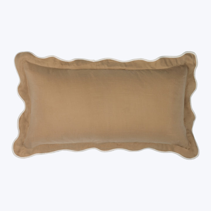 Cupro Linen Scallop Sham Almond / King