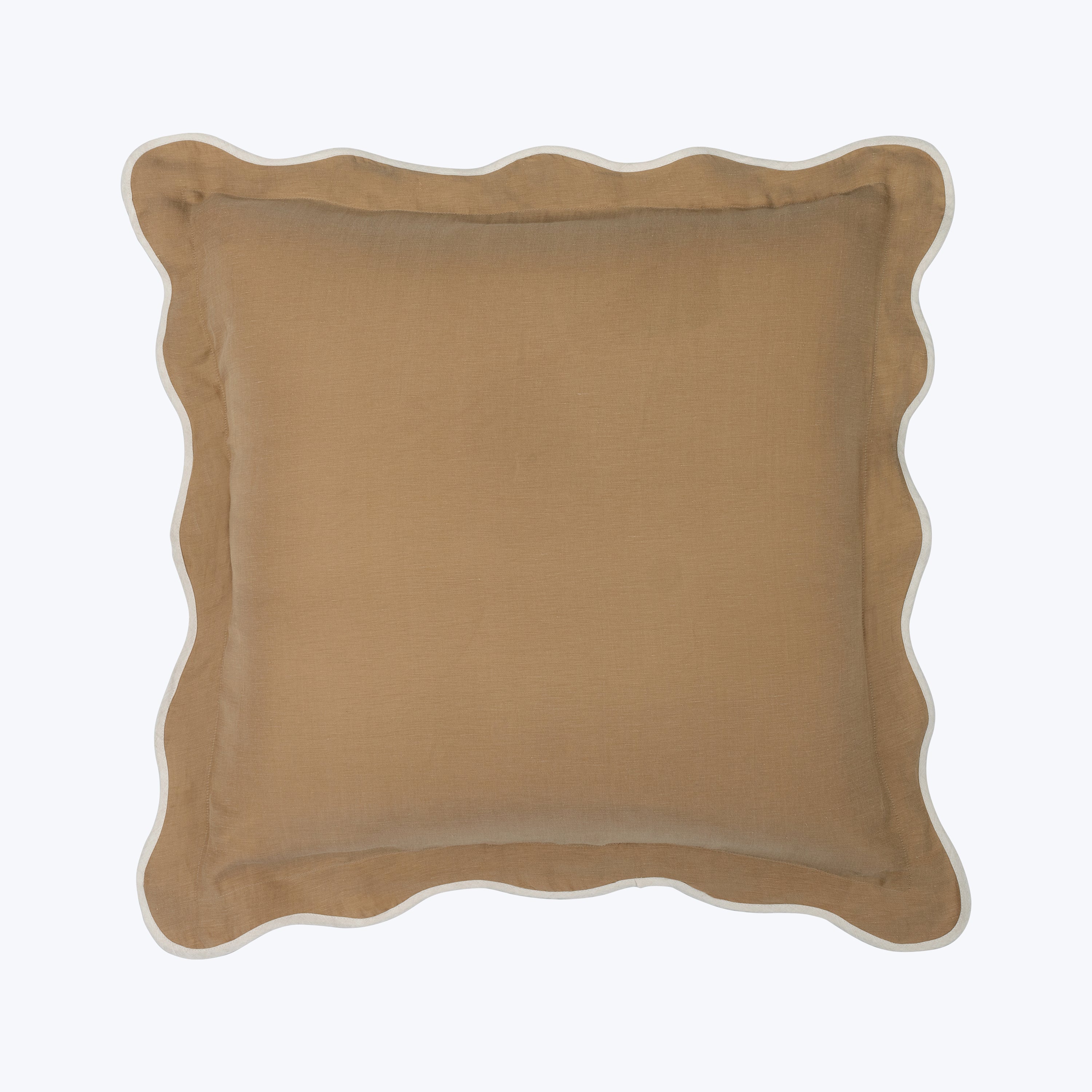 Cupro Linen Scallop Sham Almond / Euro