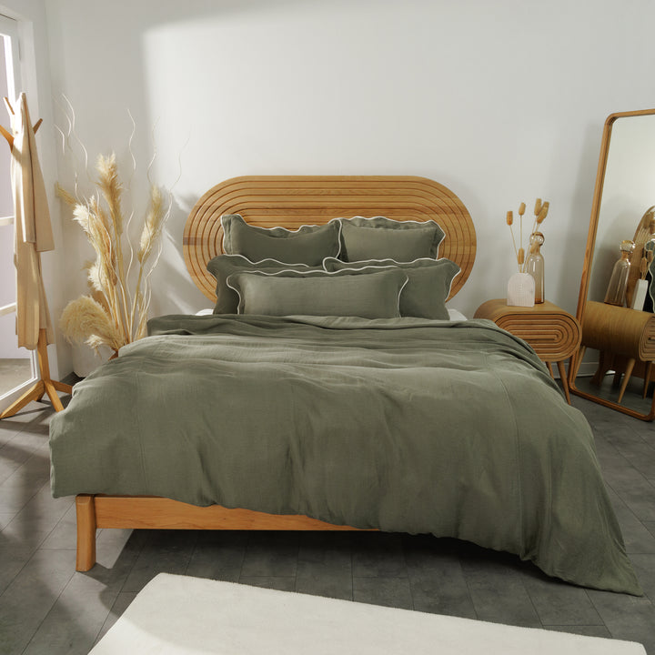 Cupro Linen Duvet Moss / Queen