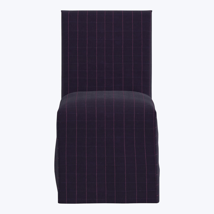 Linen Slipcover Dining Chair Checker Night
