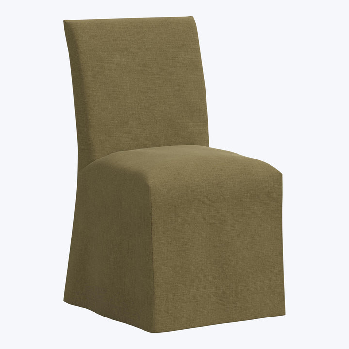 Linen Slipcover Dining Chair Linen Olive