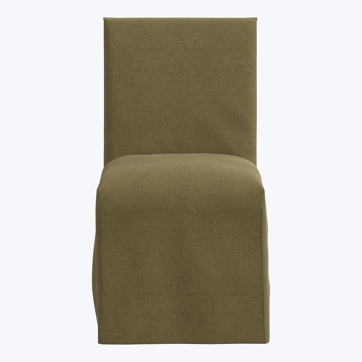 Linen Slipcover Dining Chair Linen Olive
