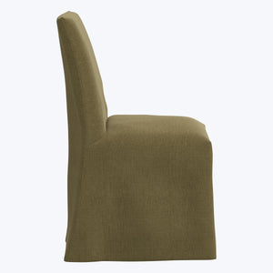 Linen Slipcover Dining Chair Linen Olive - hover