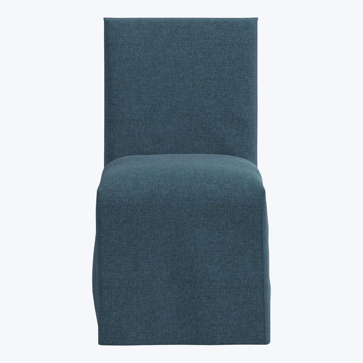 Linen Slipcover Dining Chair Zuma Linen Navy