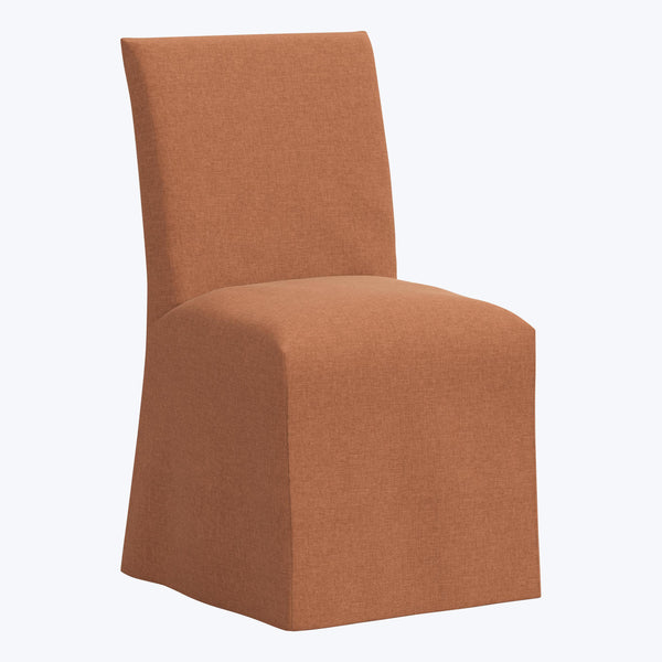 Linen Slipcover Dining Chair Zuma Linen Terracotta