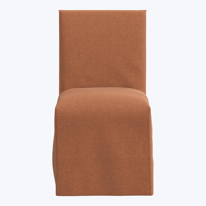 Linen Slipcover Dining Chair Zuma Linen Terracotta