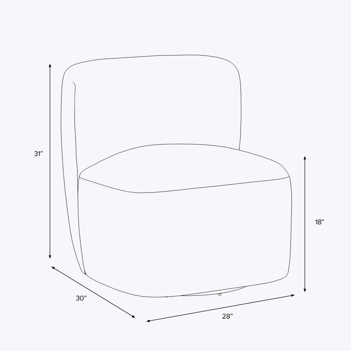 Nia Swivel Chair Zuma Linen White