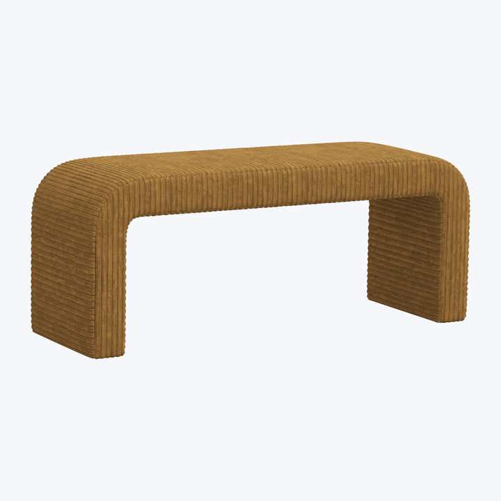 Nora Upholstered Bench Corded Amber