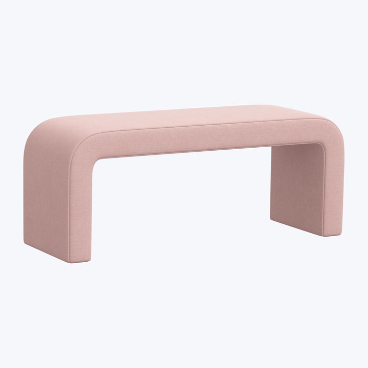 Nora Upholstered Bench Linen Blush