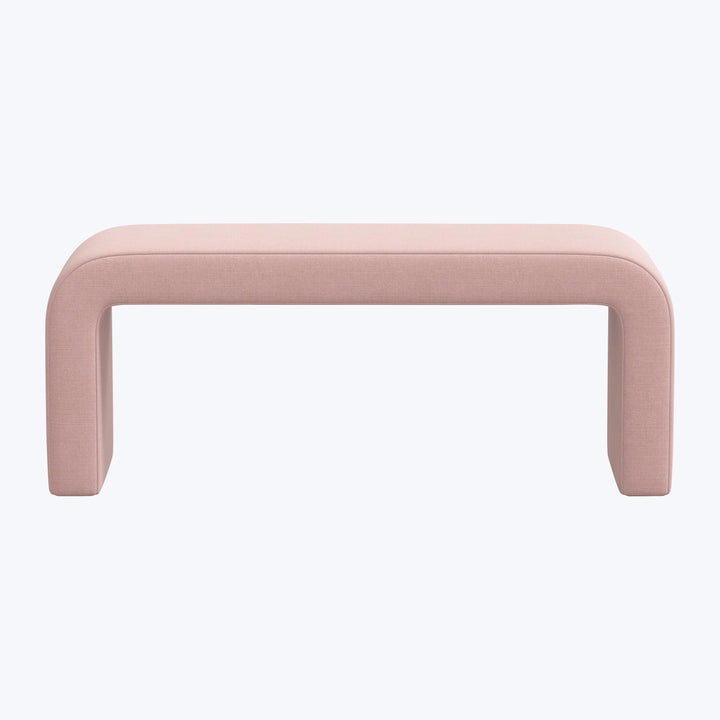 Nora Upholstered Bench Linen Blush