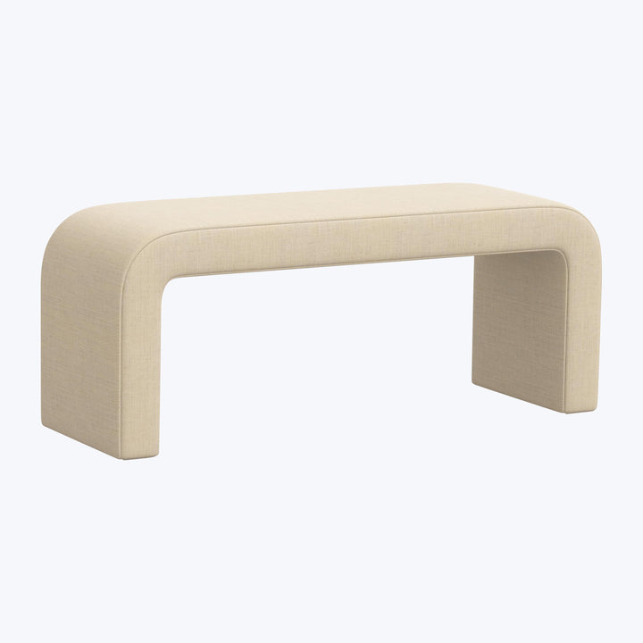 Nora Upholstered Bench Linen Natural