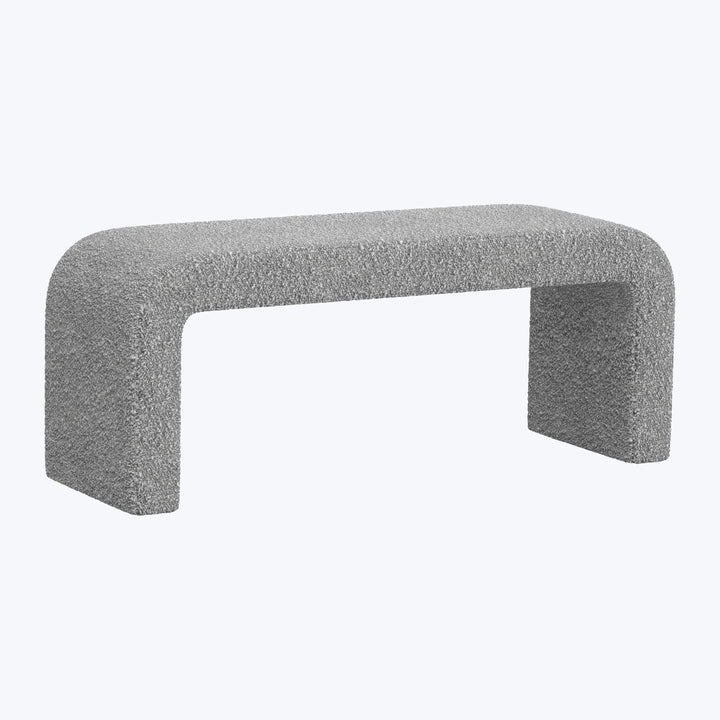 Nora Upholstered Bench Boucle Grey