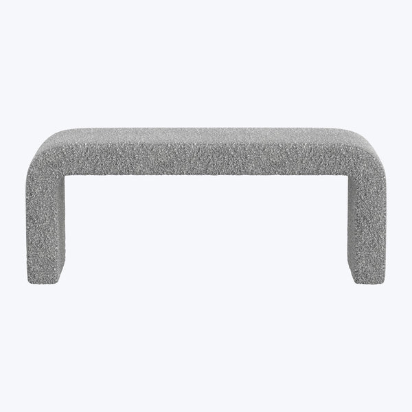 Nora Upholstered Bench Boucle Grey