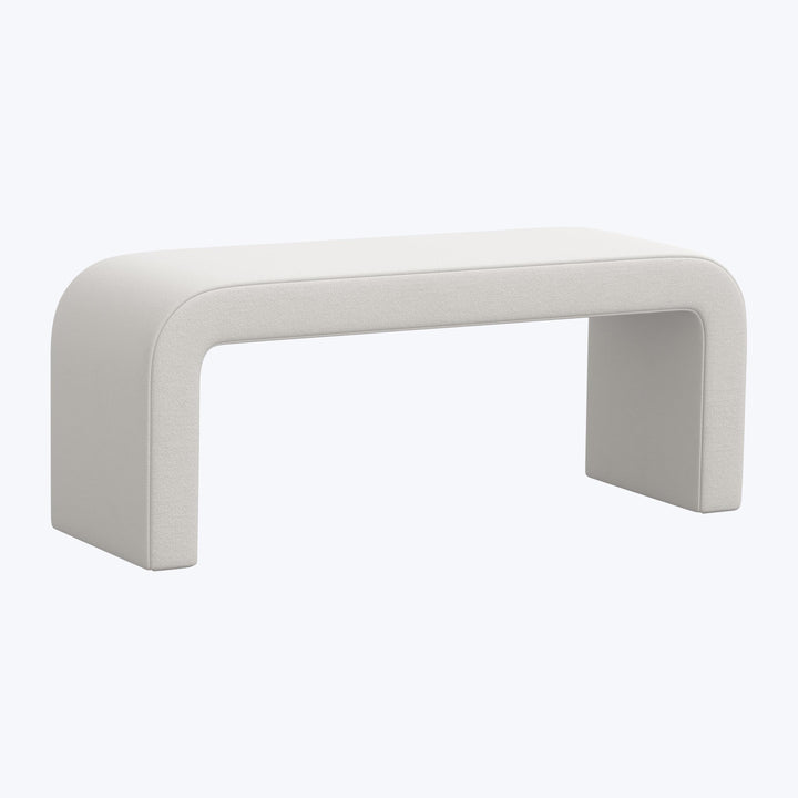 Nora Upholstered Bench Velvet Light Grey