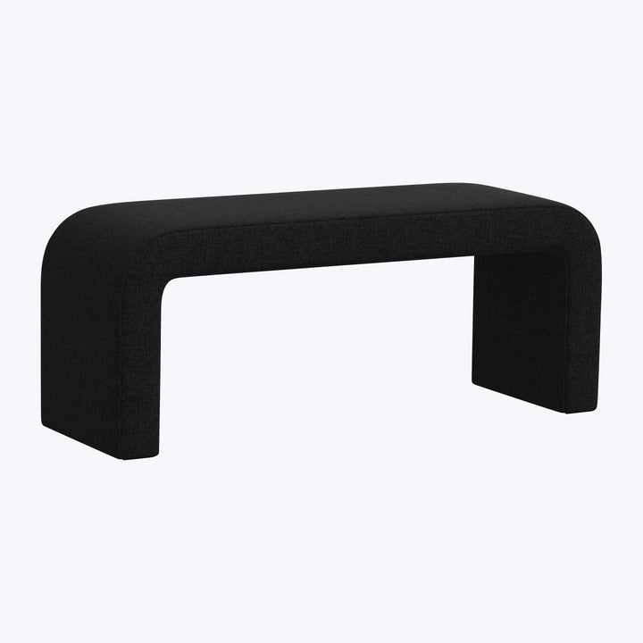 Nora Upholstered Bench Zuma Linen Black