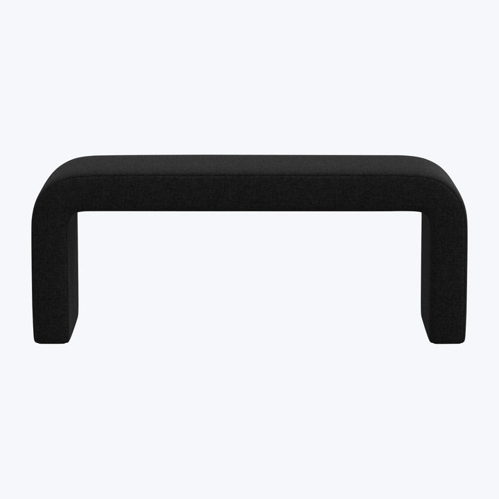 Nora Upholstered Bench Zuma Linen Black