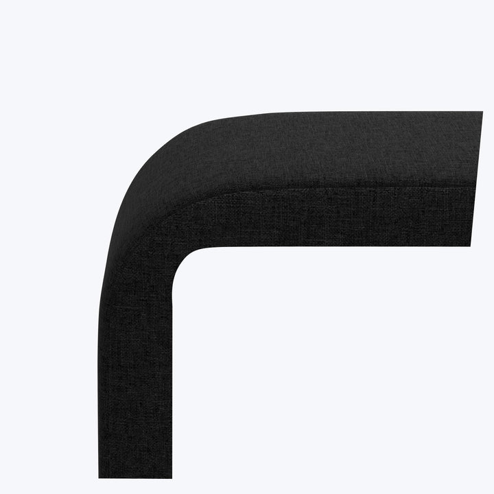 Nora Upholstered Bench Zuma Linen Black
