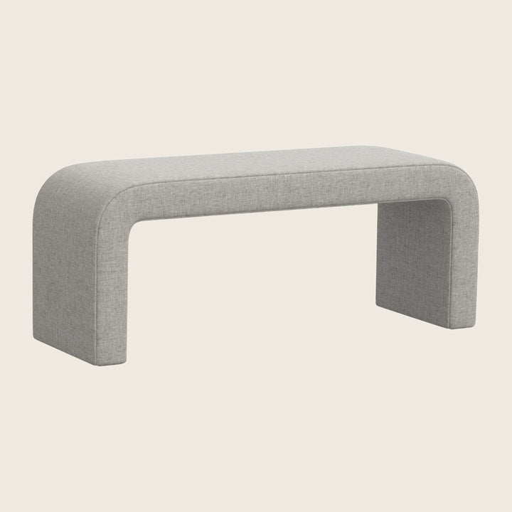 Nora Upholstered Bench Zuma Linen Feather