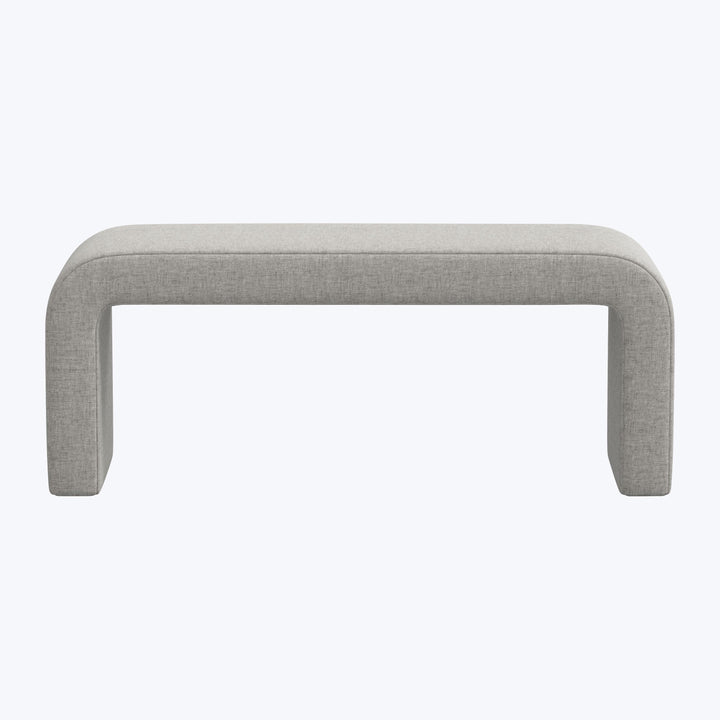 Nora Upholstered Bench Zuma Linen Feather
