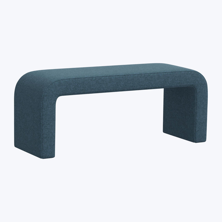 Nora Upholstered Bench Zuma Linen Navy
