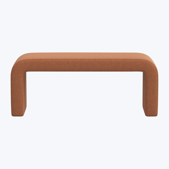 Nora Upholstered Bench Zuma Linen Terracotta