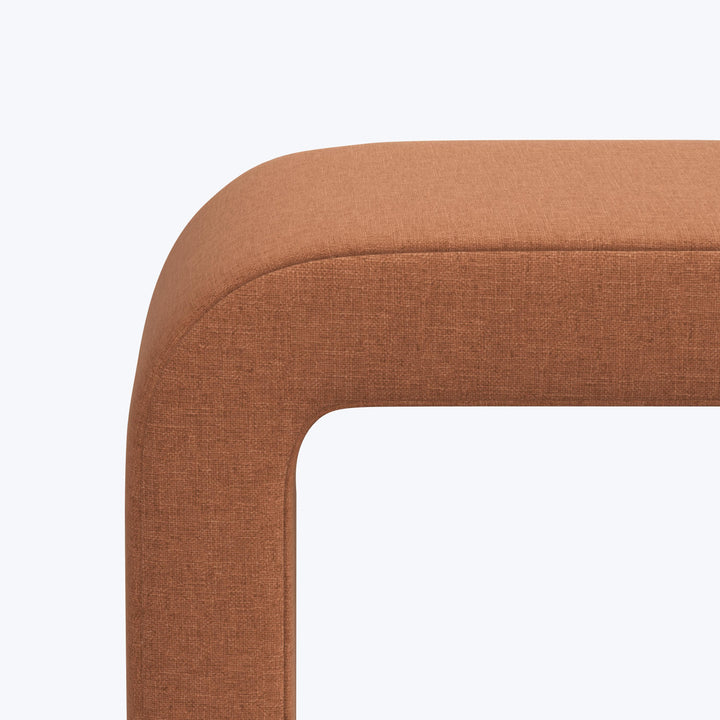 Nora Upholstered Bench Zuma Linen Terracotta