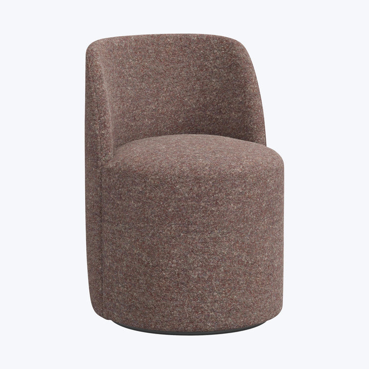Jessa Swivel Dining Chair Boucle Merlot