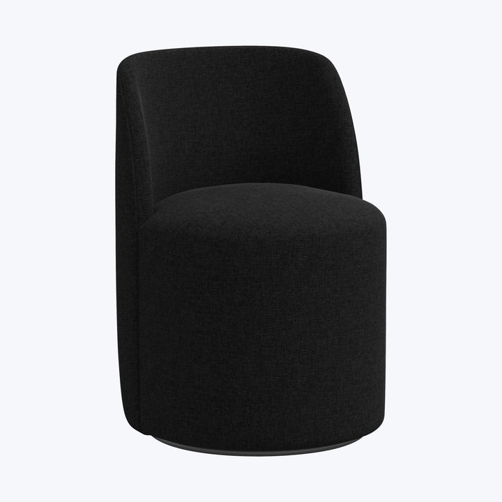 Jessa Swivel Dining Chair Zuma Linen Black