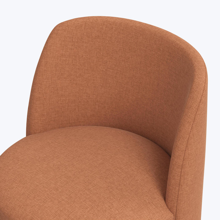 Jessa Swivel Dining Chair Zuma Linen Terracotta