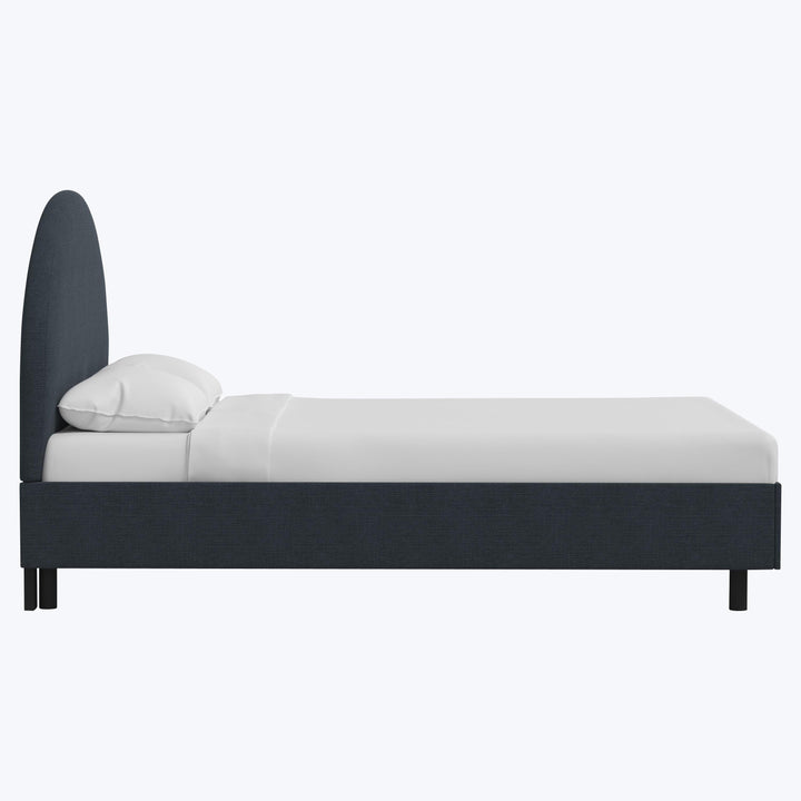 Solana Platform Bed Twin / Linen Navy