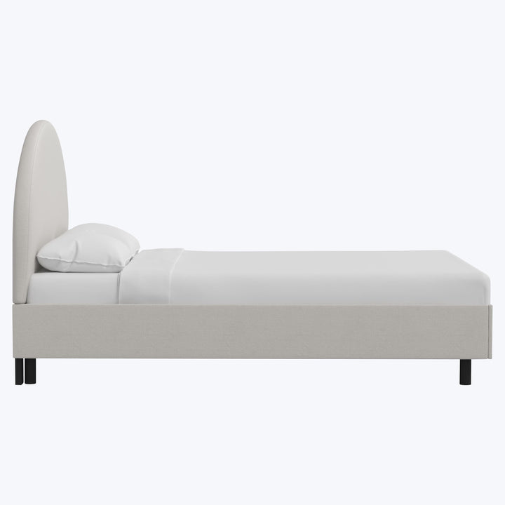 Solana Platform Bed Twin / Velvet Light Grey
