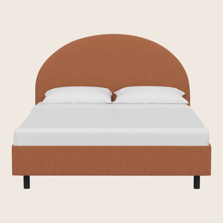 Solana Platform Bed Twin / Zuma Linen Terracotta