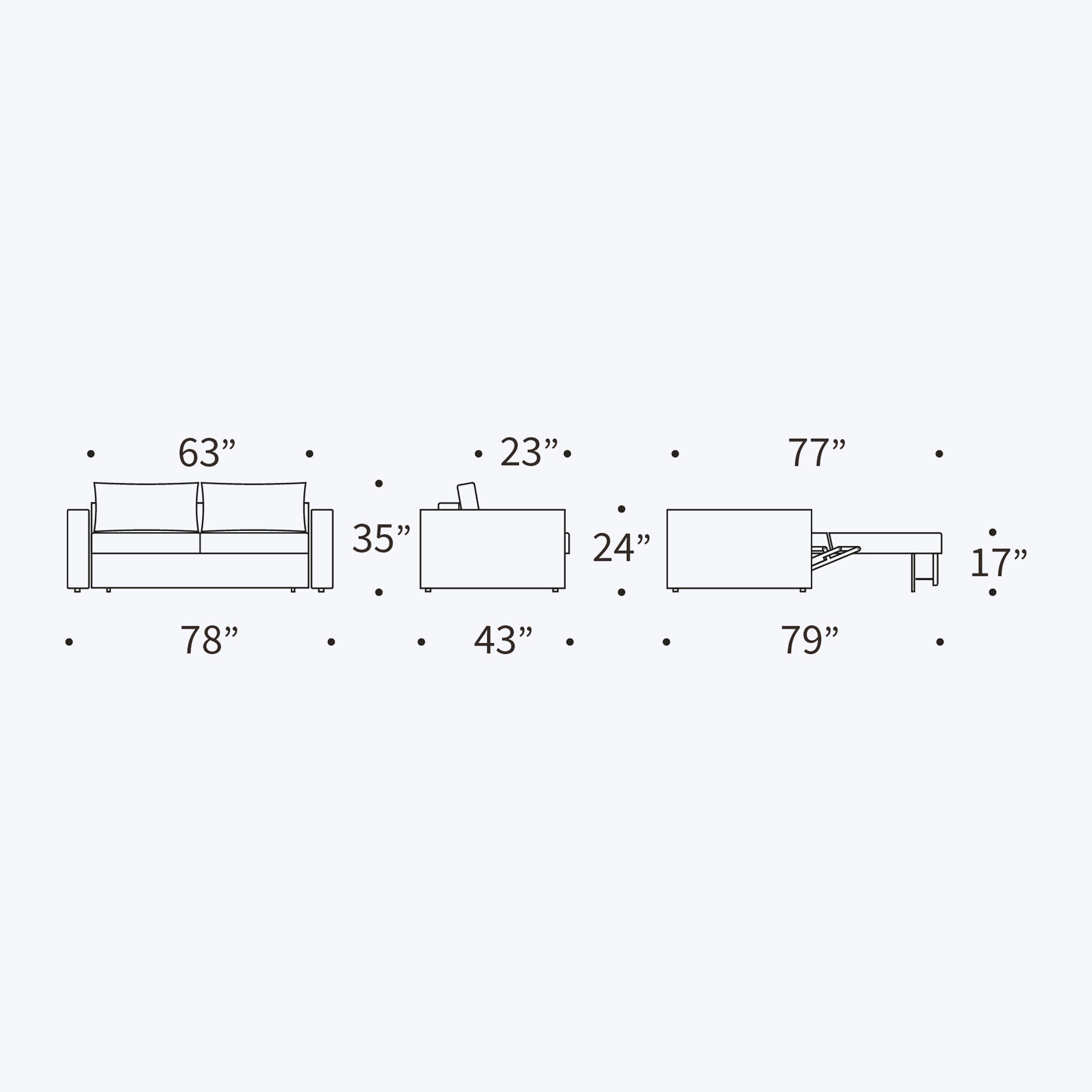 Graham Sleeper Sofa Halifax Performance Fabric Shell