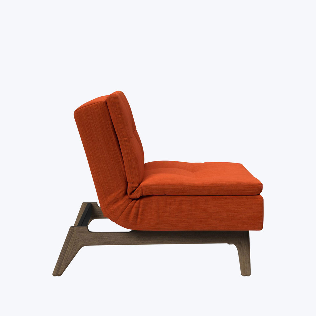 Evelyn Armless Sleeper Lounge Chair Elegance Performance Fabric Paprika