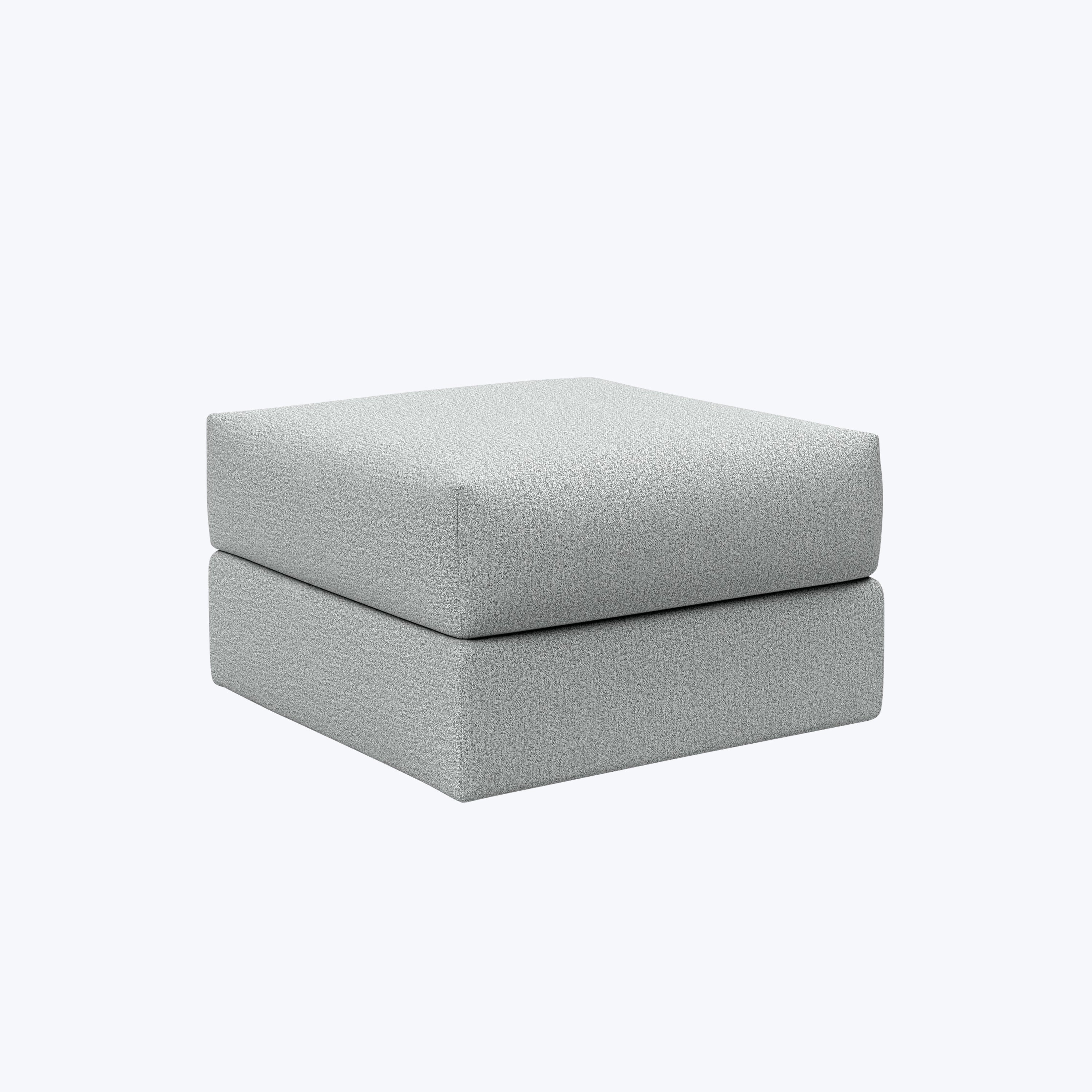 Rowan Storage Ottoman Melange Performance Fabric Light Grey