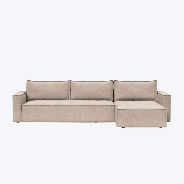 Sullivan Sleeper | Storage Sectional Adario Performance Fabric Taupe