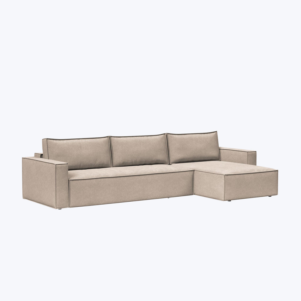 Sullivan Sleeper | Storage Sectional Adario Performance Fabric Taupe