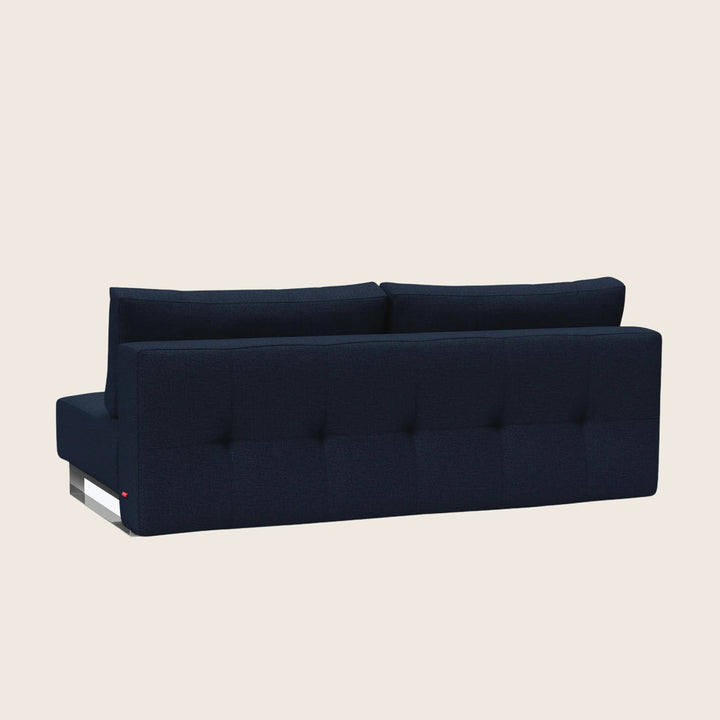Lina Armless Sleeper Sofa Mized Dance Performance Fabric Blue