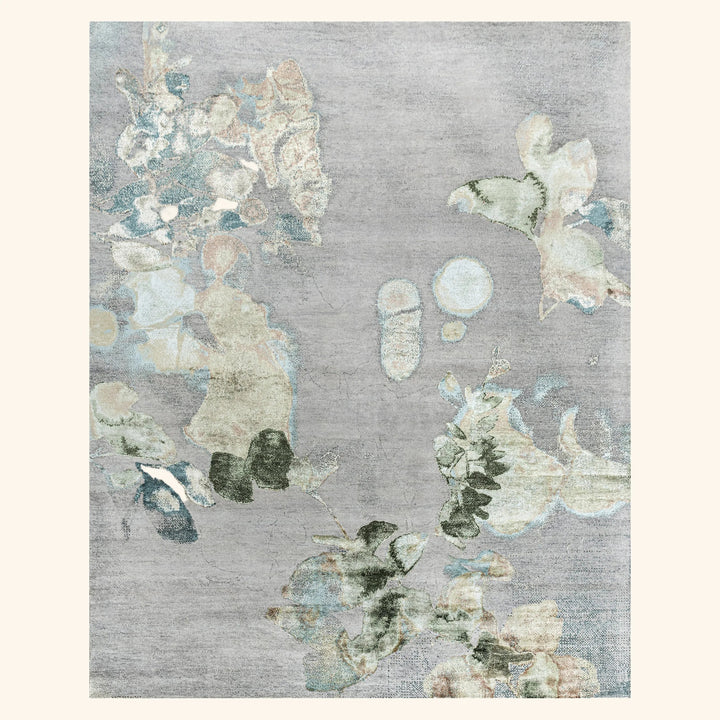 Grey Contemporary Silk Rug - 8' x 10'