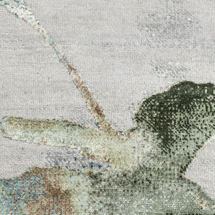 Grey Contemporary Silk Rug - 8' x 10'