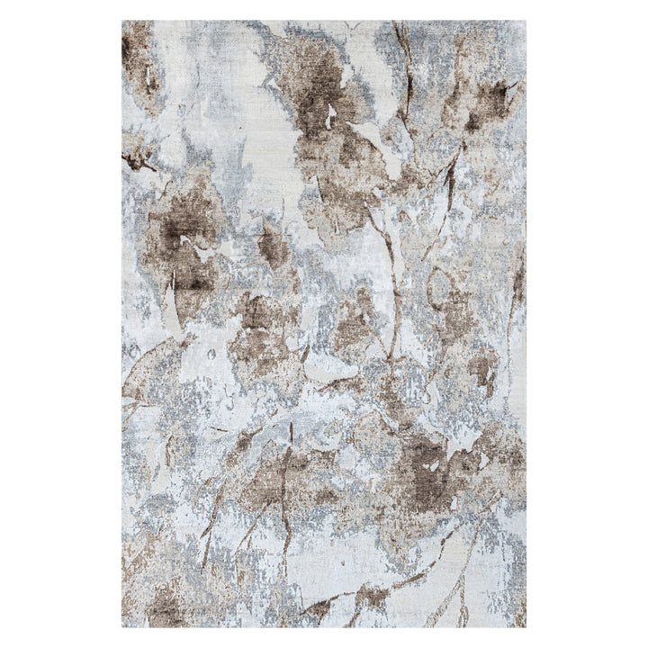 Brown Contemporary Silk Rug