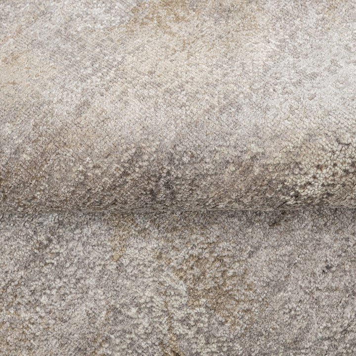 Brown Contemporary Silk Rug - 9' x 12'